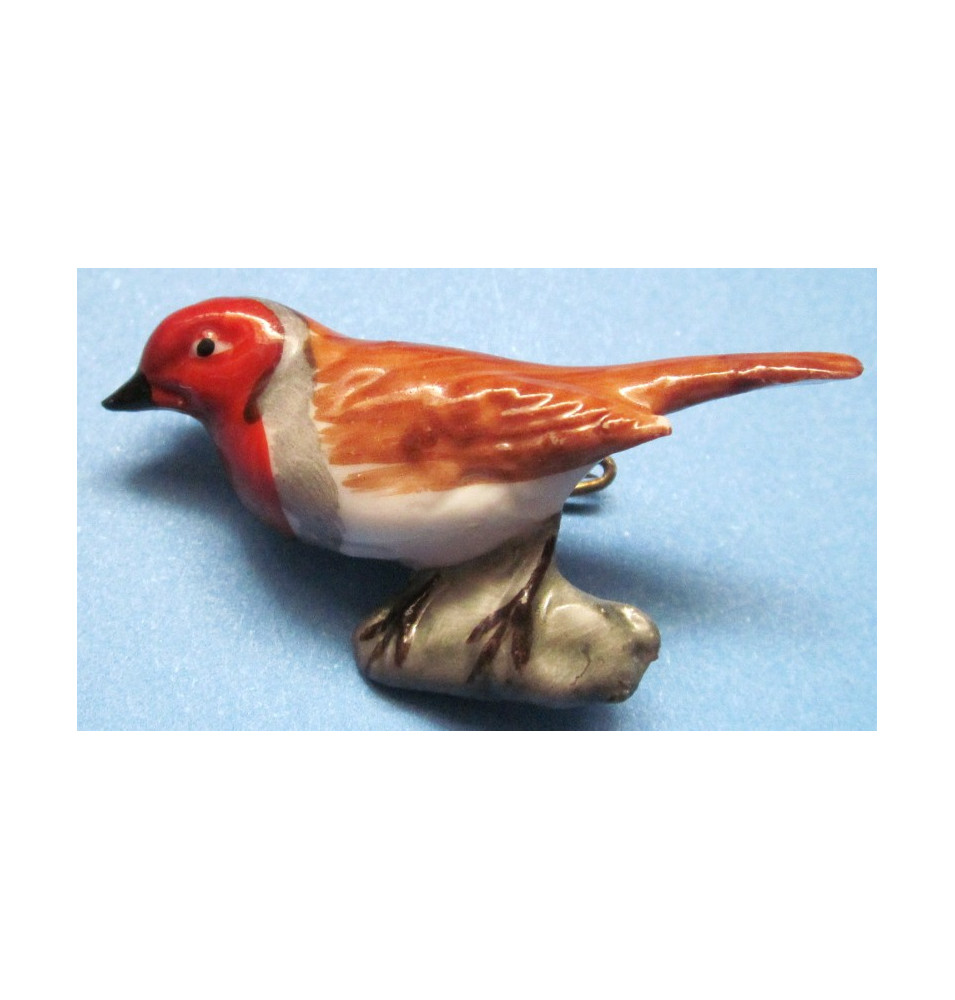 Figurine en porcelaine d'un rouge-gorge